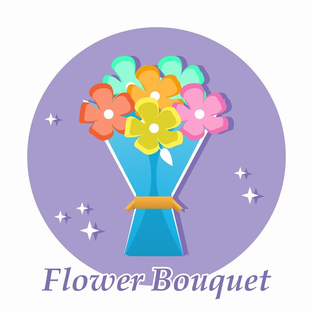 ilustración de ramo de flores de día de san valentín plano de vector