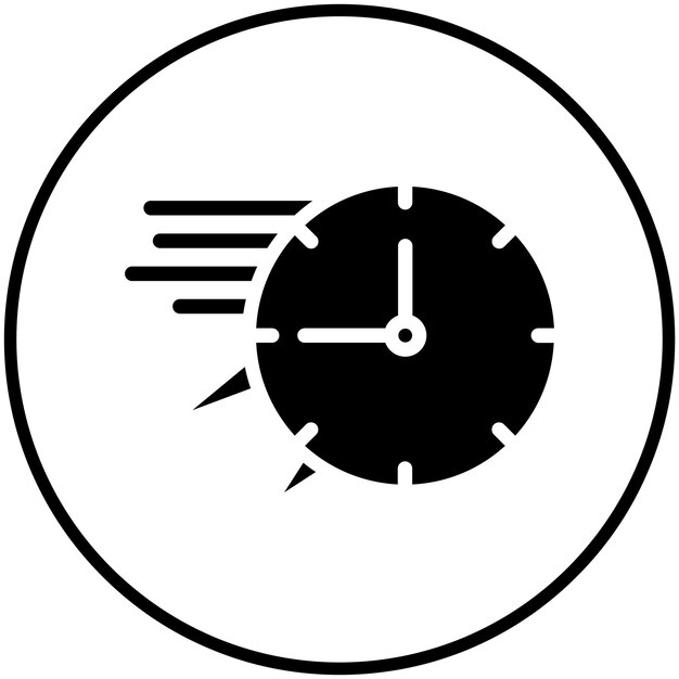 Ilustración rápida del icono del vector de tiempo del conjunto de iconos de hora y fecha