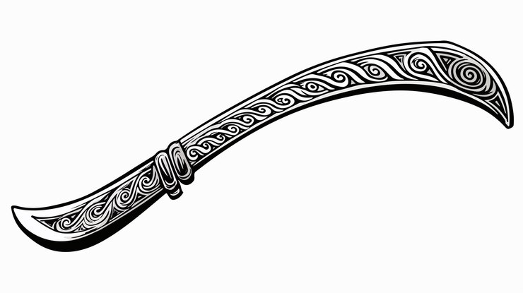 Vector ilustración de raster de grabado del boceto del arma boomerang