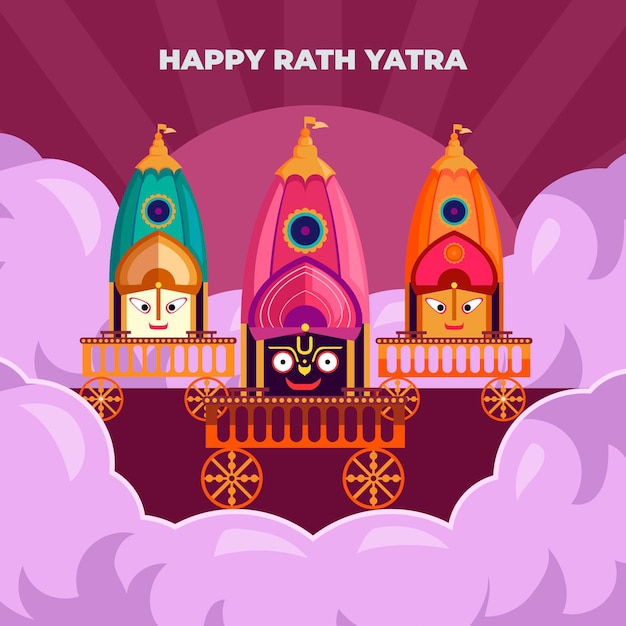 Ilustración de rath yatra