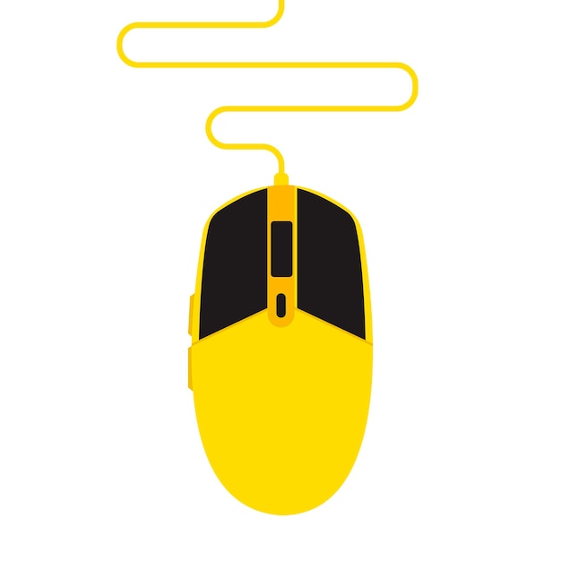 Ilustración de un ratón de juego Ratón con cable y inalámbrico logotipos e iconos de ratón de computadora