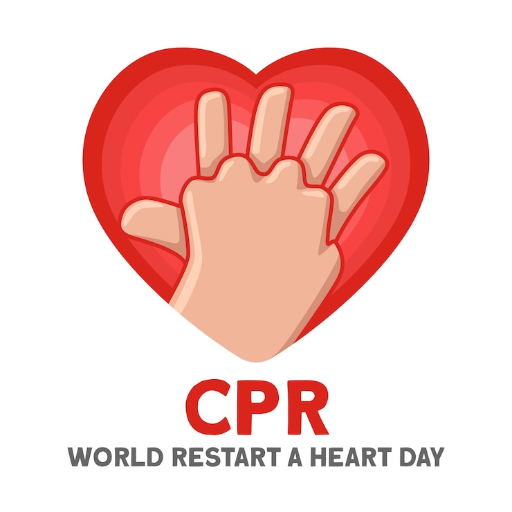 Vector ilustración de rcp día mundial de reiniciar un corazón