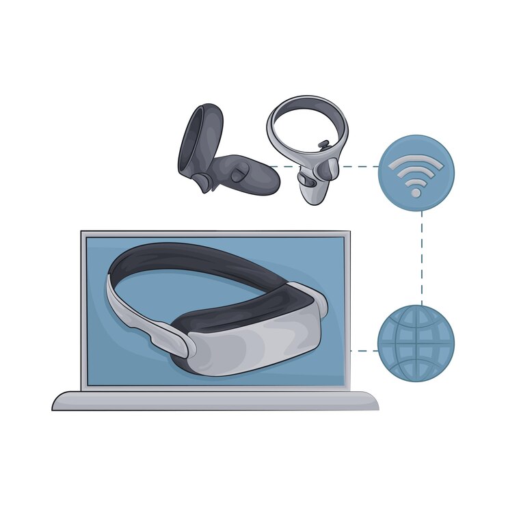 Vector ilustración de la realidad virtual