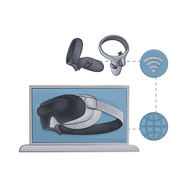 Vector ilustración de la realidad virtual