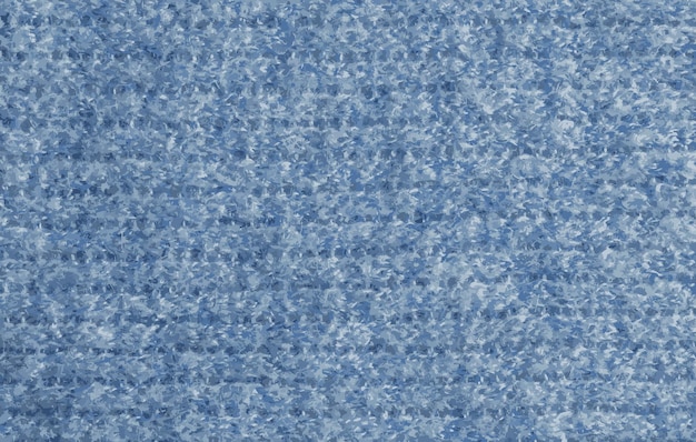 Ilustración realista de una alfombra de punto gris-azul de primer plano Textura textil sobre un fondo gris-azul Detallado fondo de hilo cálido Fragmento de suéter de tela de lana natural