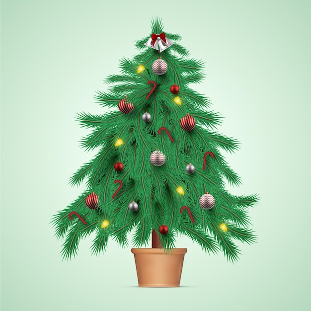 Ilustración realista del árbol de navidad