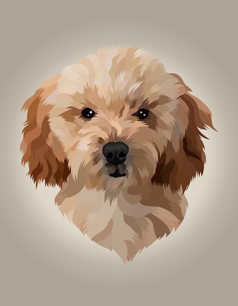 Vector ilustración realista cabeza de perro