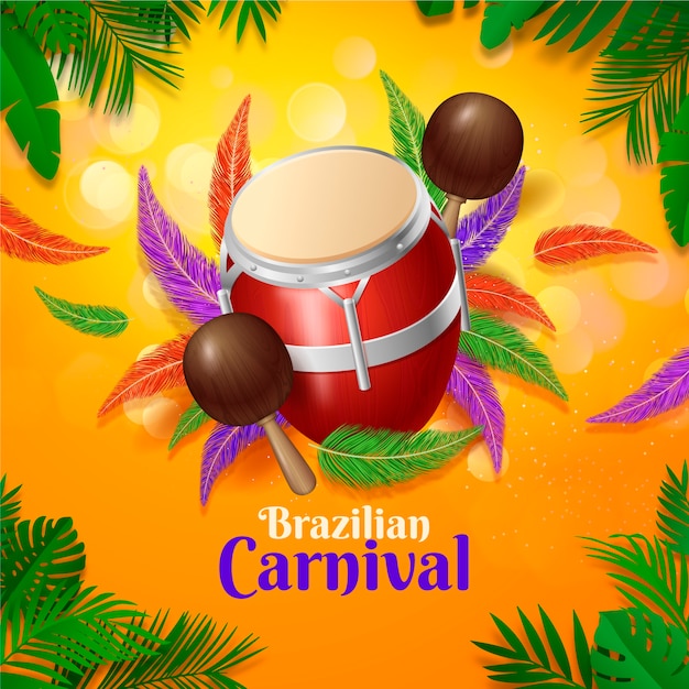 Vector ilustración realista del carnaval brasileño