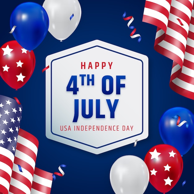 Ilustración realista para la celebración americana del 4 de julio.