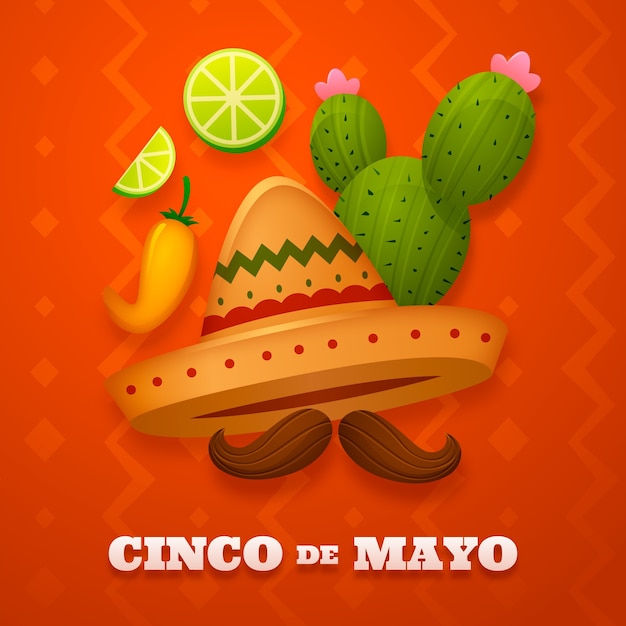 Vector ilustración realista para la celebración del cinco de mayo.