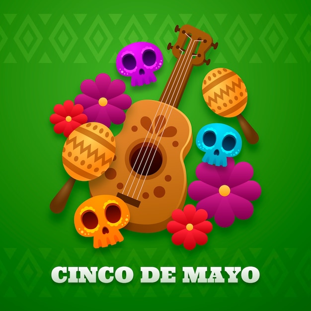 Ilustración realista para la celebración del cinco de mayo.