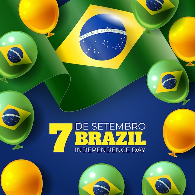 Vector ilustración realista para la celebración del día de la independencia de brasil