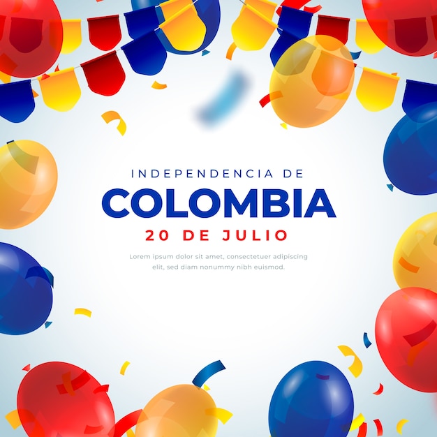 Vector ilustración realista para la celebración del día de la independencia de colombia