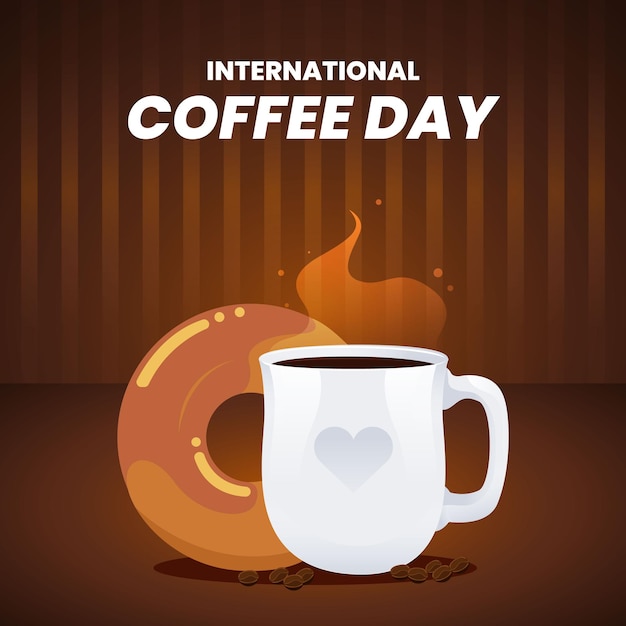 Ilustración realista para la celebración del día internacional del café.