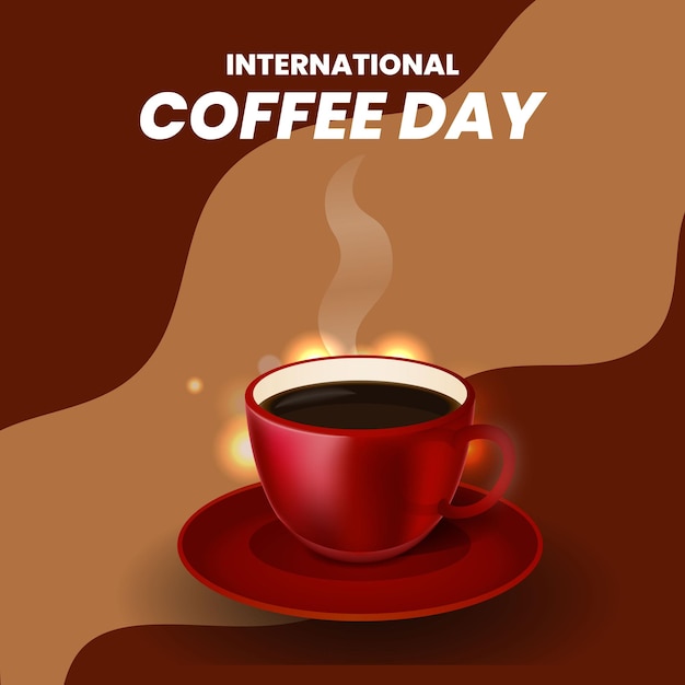 Ilustración realista para la celebración del día internacional del café.