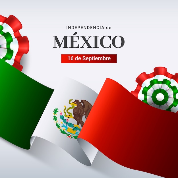 Ilustración realista para la celebración de la independencia de méxico.