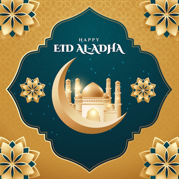 Ilustración realista para la celebración islámica de eid al-adha