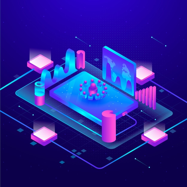 Ilustración realista del concepto de análisis de datos