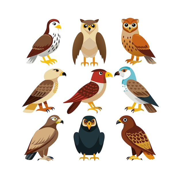 Ilustración realista del conjunto de iconos de animales