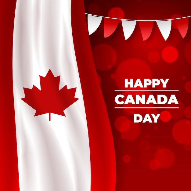 Ilustración realista del día de Canadá