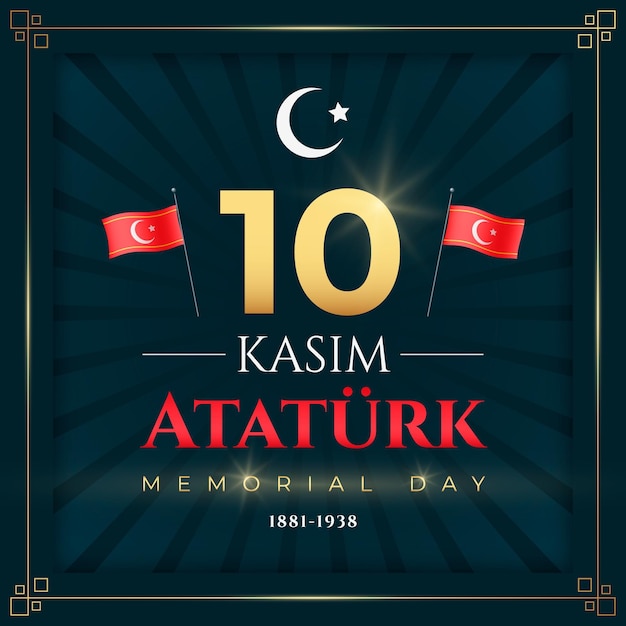 Ilustración realista del día conmemorativo de ataturk