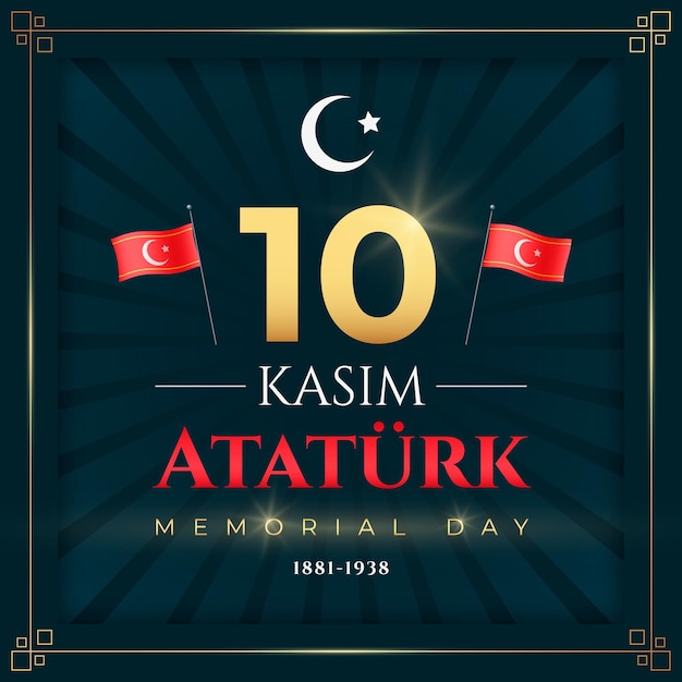 Vector ilustración realista del día conmemorativo de ataturk