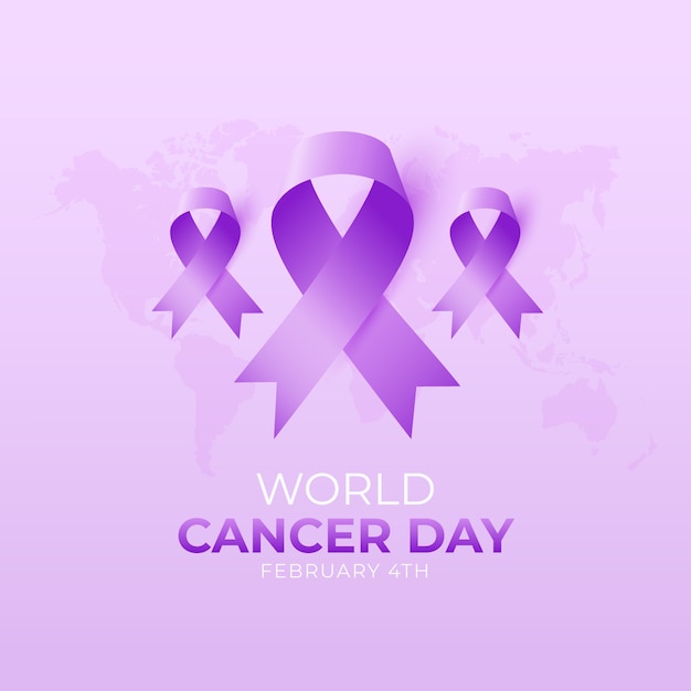 Vector ilustración realista del día mundial del cáncer