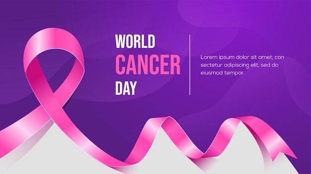 Ilustración realista del día mundial del cáncer