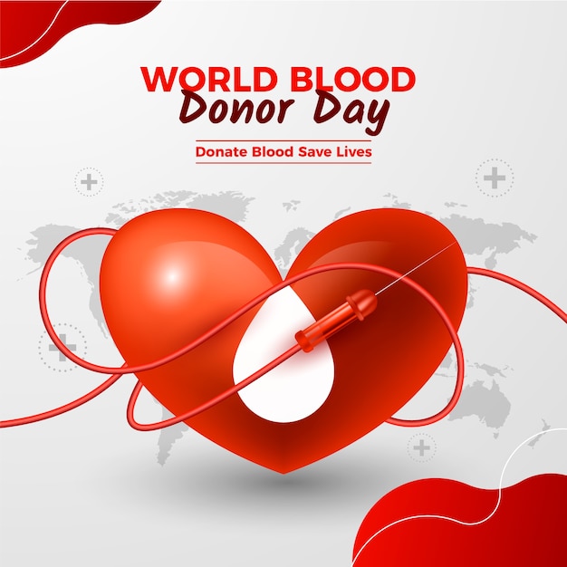 Ilustración realista del día mundial del donante de sangre