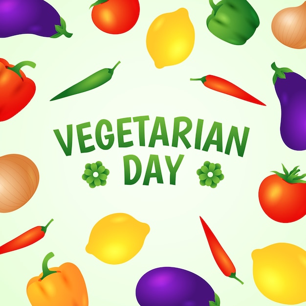 Vector ilustración realista del día mundial vegetariano