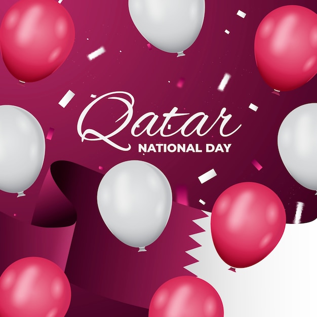 Ilustración realista del día nacional de qatar