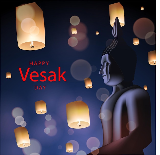 Ilustración realista del día de vesak