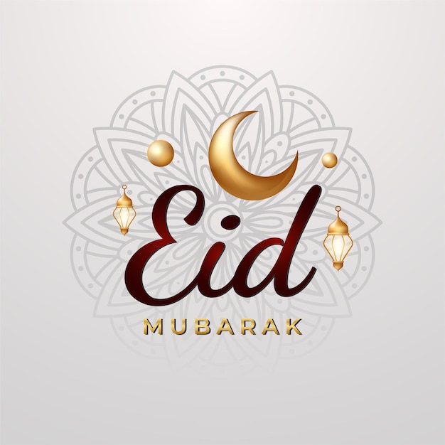 Ilustración realista del diseño de Eid Mubarak