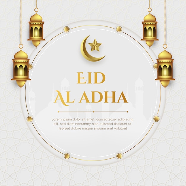 Vector ilustración realista de eid al-adha mubarak