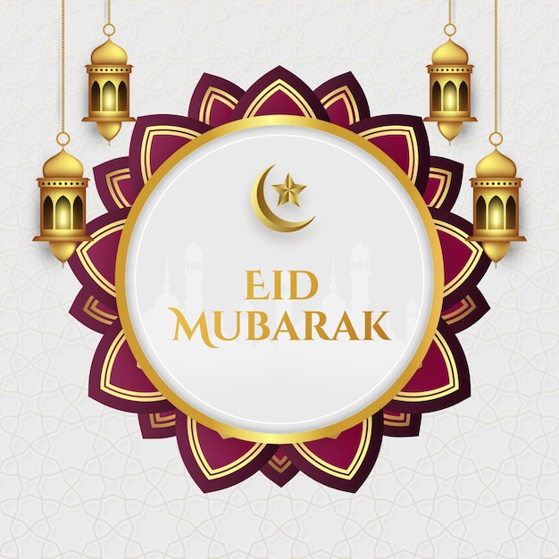 Ilustración realista de eid mubarak