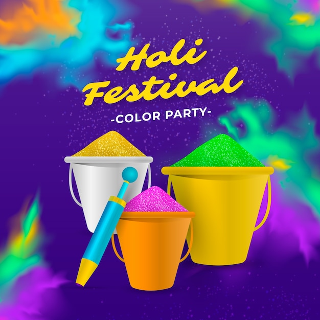 Vector ilustración realista de holi