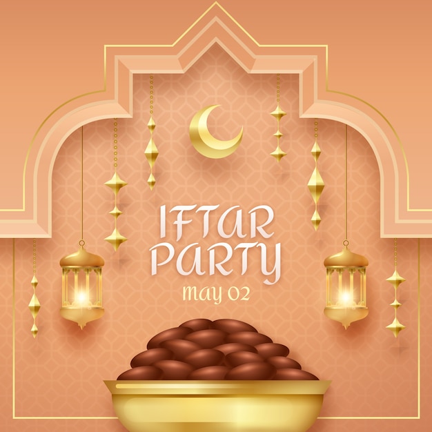 Vector ilustración realista de iftar