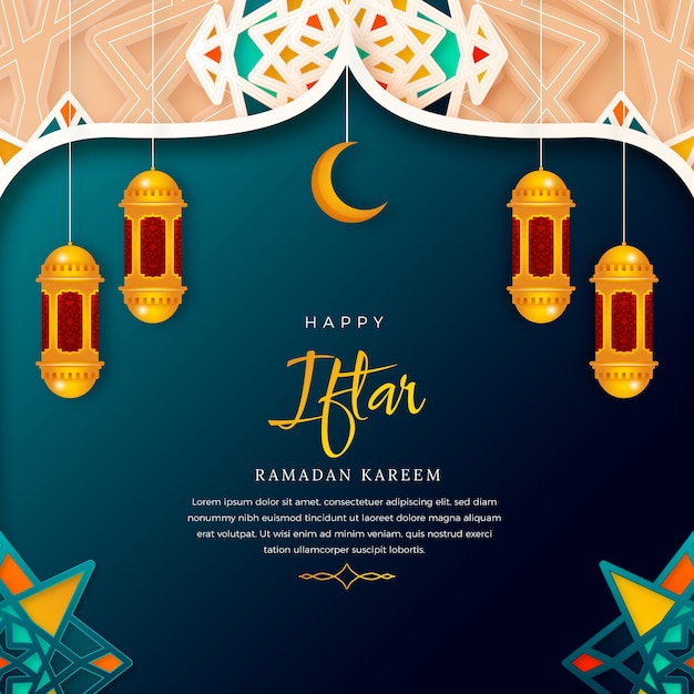 Vector ilustración realista de iftar