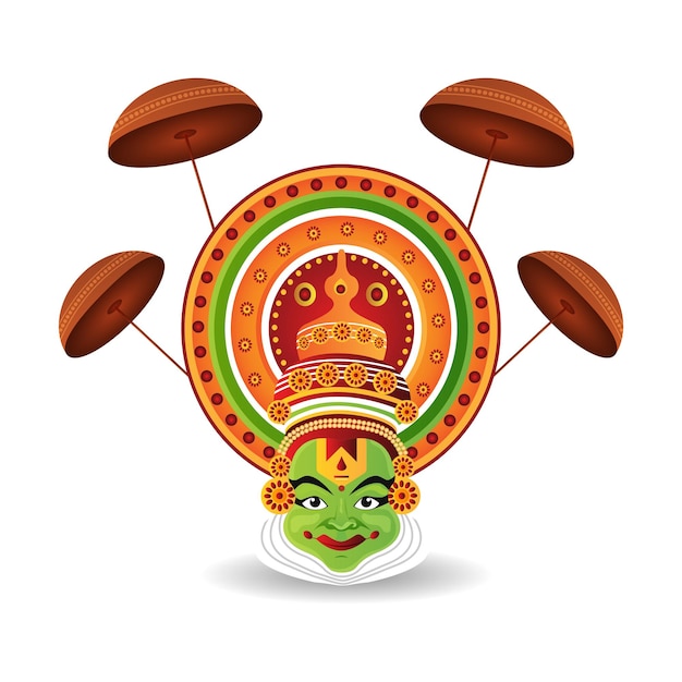 Vector ilustración realista kathakali