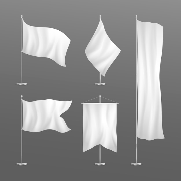 Ilustración realista de la maqueta de la bandera
