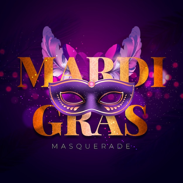 Vector ilustración realista del mardi gras