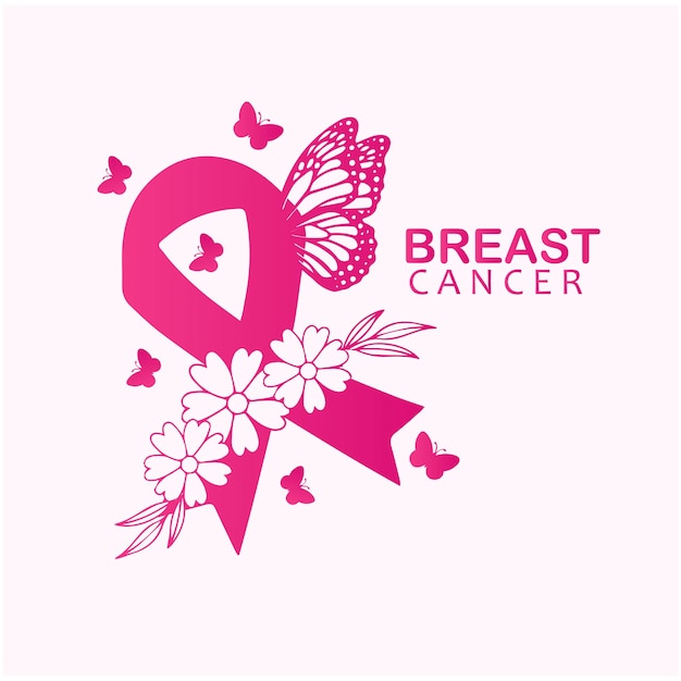 Ilustración realista del mes de concientización sobre el cáncer de mama