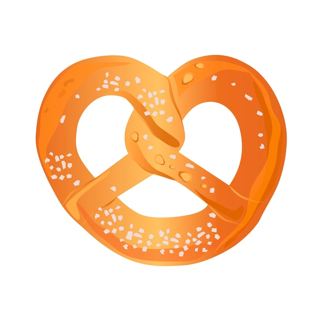 Ilustración realista vector de bagel o pretzel sobre fondo blanco.