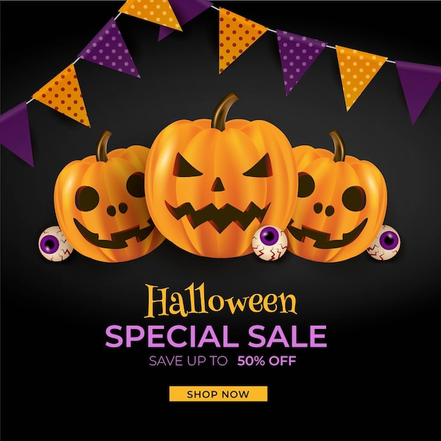 Ilustración realista de venta de halloween