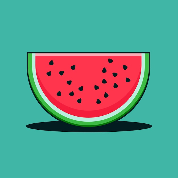 Vector ilustración de las rebanadas vectoriales de la fruta de la sandía