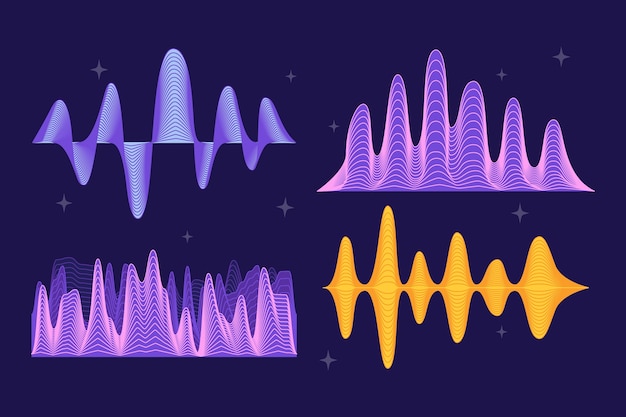 Ilustración de recogida de ondas sonoras planas