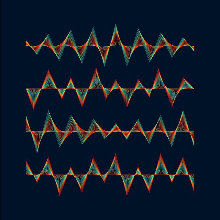 Vector ilustración de recogida de ondas sonoras planas