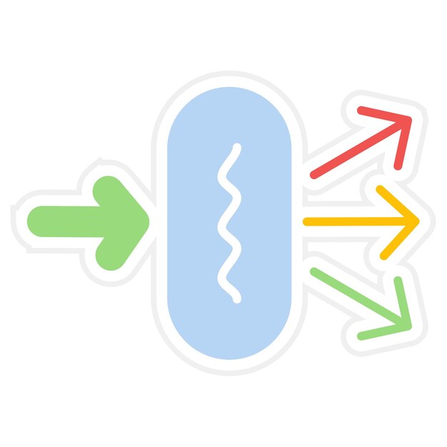 Vector ilustración de refracción plana