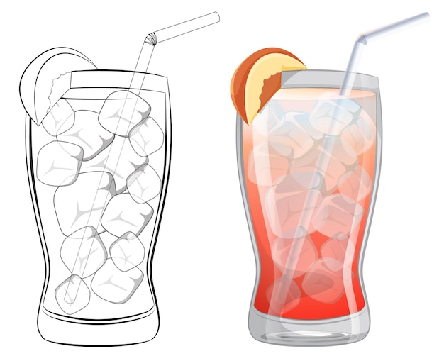 Ilustración de una refrescante bebida de cítricos