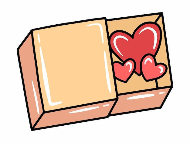 Ilustración de regalo de caja de san valentín